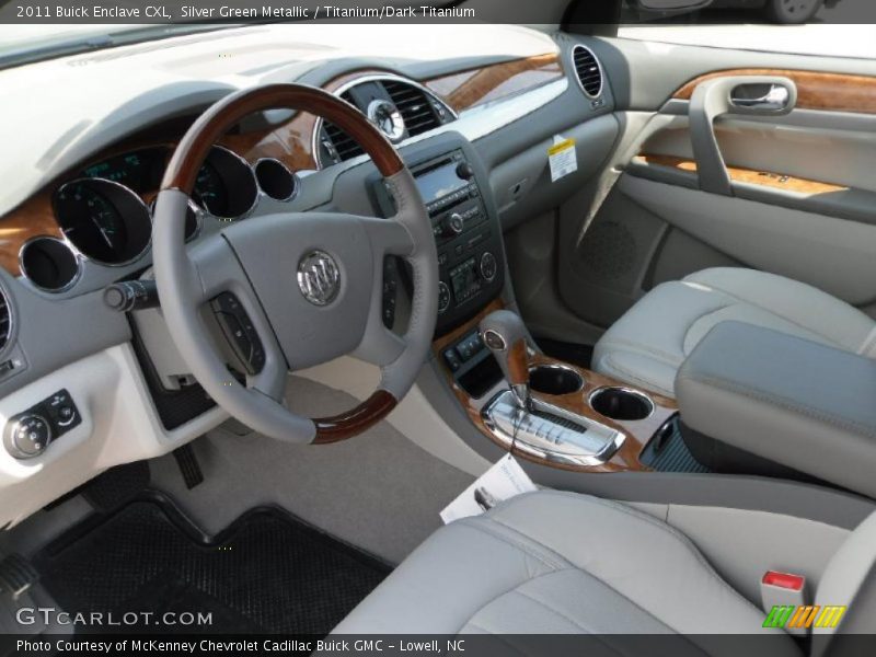 Silver Green Metallic / Titanium/Dark Titanium 2011 Buick Enclave CXL