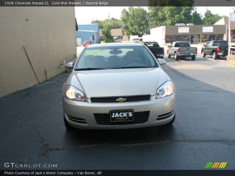 Gold Mist Metallic / Neutral Beige 2008 Chevrolet Impala LS