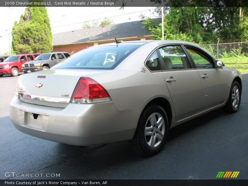 Gold Mist Metallic / Neutral Beige 2008 Chevrolet Impala LS