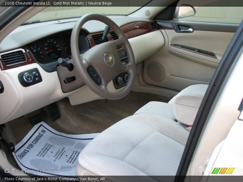 Gold Mist Metallic / Neutral Beige 2008 Chevrolet Impala LS