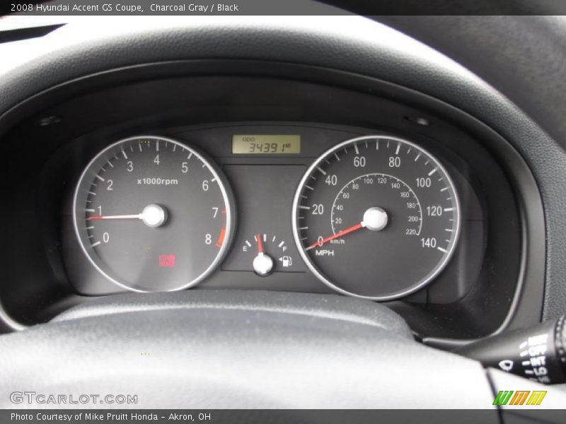 Charcoal Gray / Black 2008 Hyundai Accent GS Coupe