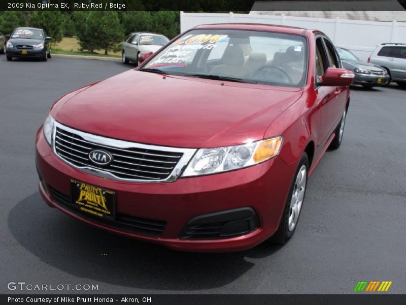 Ruby Red / Beige 2009 Kia Optima EX