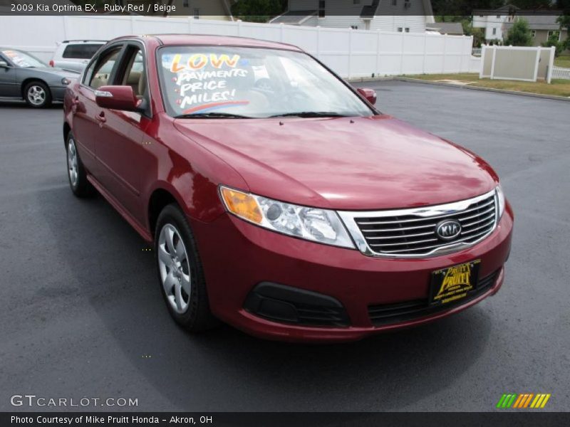Ruby Red / Beige 2009 Kia Optima EX