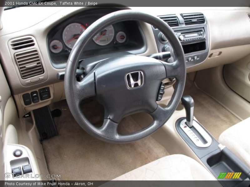 Taffeta White / Beige 2001 Honda Civic EX Coupe