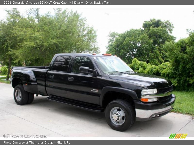 Onyx Black / Tan 2002 Chevrolet Silverado 3500 LT Crew Cab 4x4 Dually