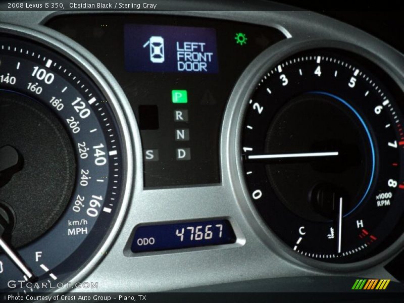 Obsidian Black / Sterling Gray 2008 Lexus IS 350