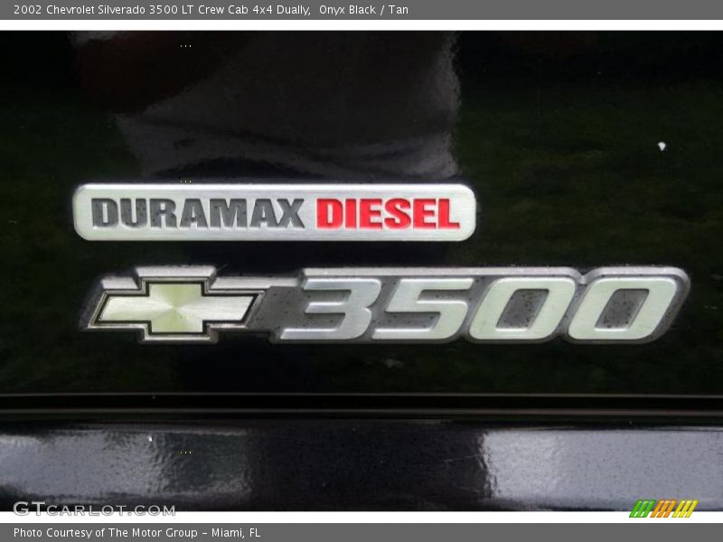 Onyx Black / Tan 2002 Chevrolet Silverado 3500 LT Crew Cab 4x4 Dually