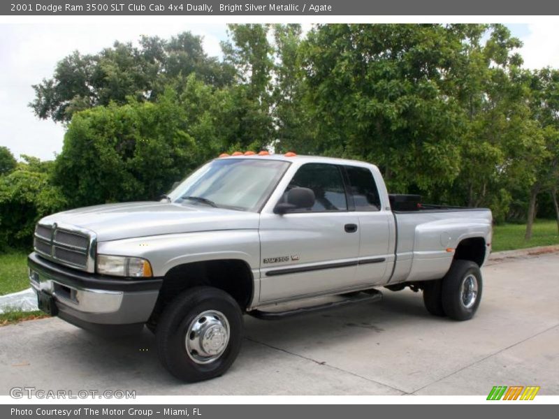 Bright Silver Metallic / Agate 2001 Dodge Ram 3500 SLT Club Cab 4x4 Dually
