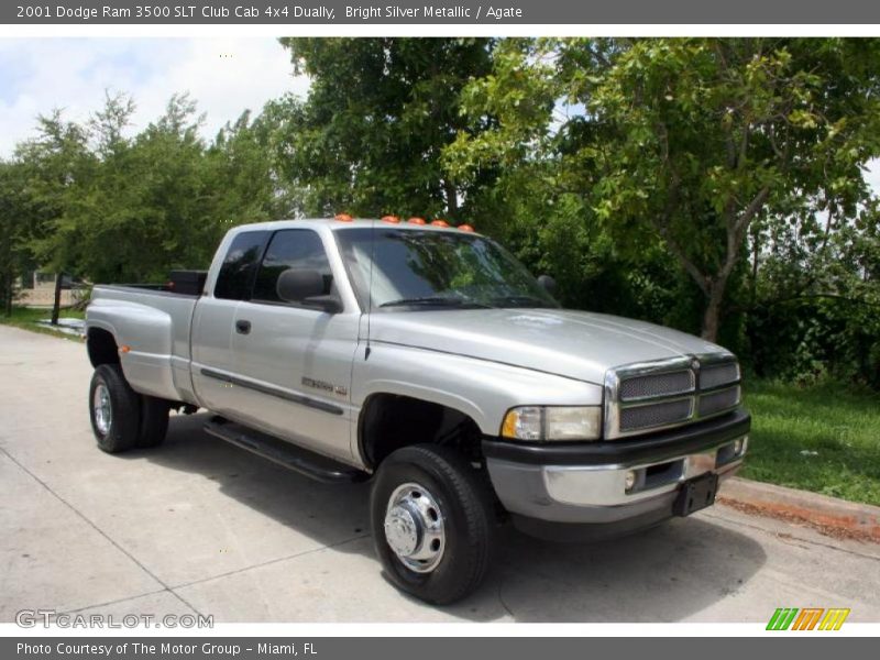 Bright Silver Metallic / Agate 2001 Dodge Ram 3500 SLT Club Cab 4x4 Dually