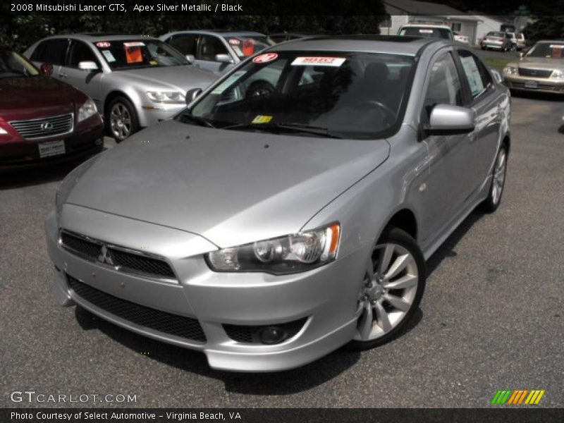 Apex Silver Metallic / Black 2008 Mitsubishi Lancer GTS