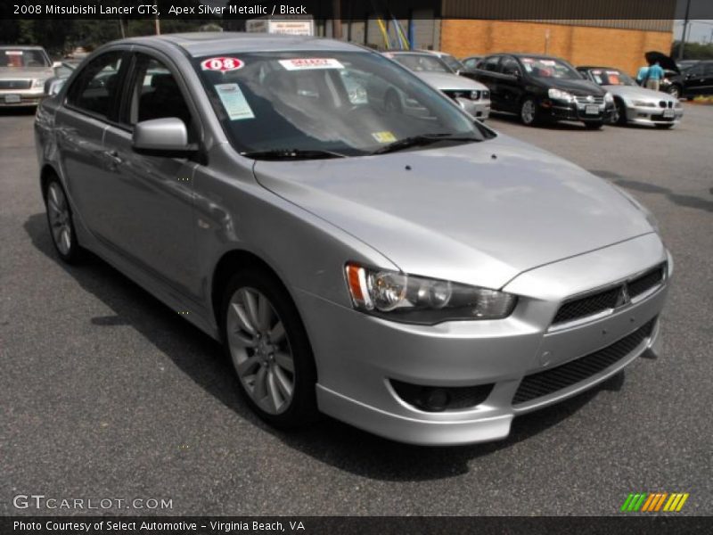 Apex Silver Metallic / Black 2008 Mitsubishi Lancer GTS