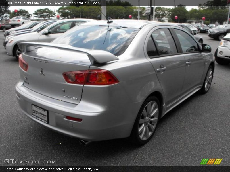 Apex Silver Metallic / Black 2008 Mitsubishi Lancer GTS