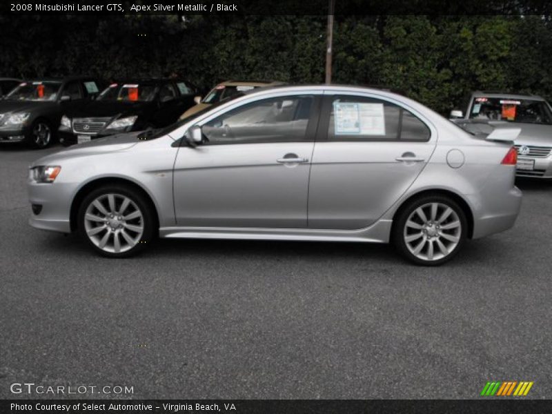 Apex Silver Metallic / Black 2008 Mitsubishi Lancer GTS