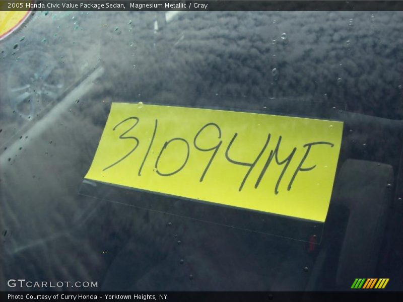 Magnesium Metallic / Gray 2005 Honda Civic Value Package Sedan