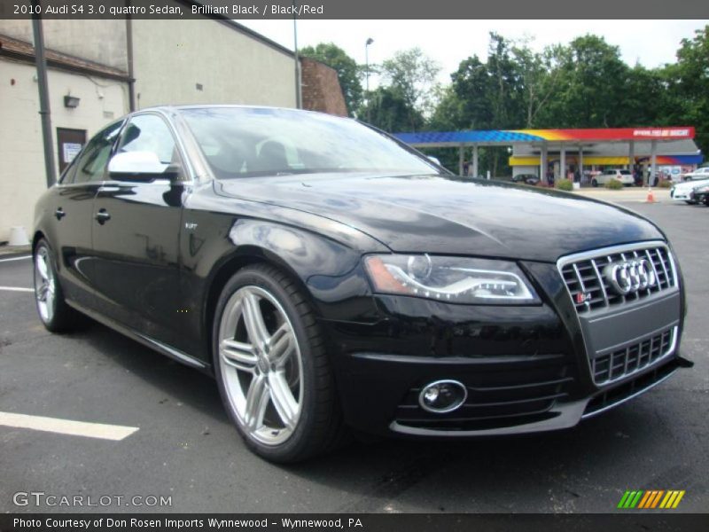 Brilliant Black / Black/Red 2010 Audi S4 3.0 quattro Sedan