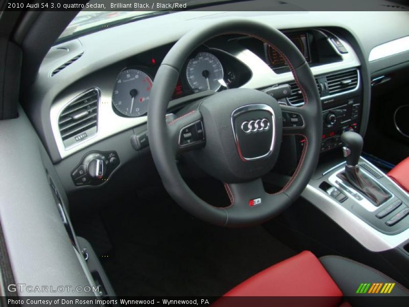 Brilliant Black / Black/Red 2010 Audi S4 3.0 quattro Sedan