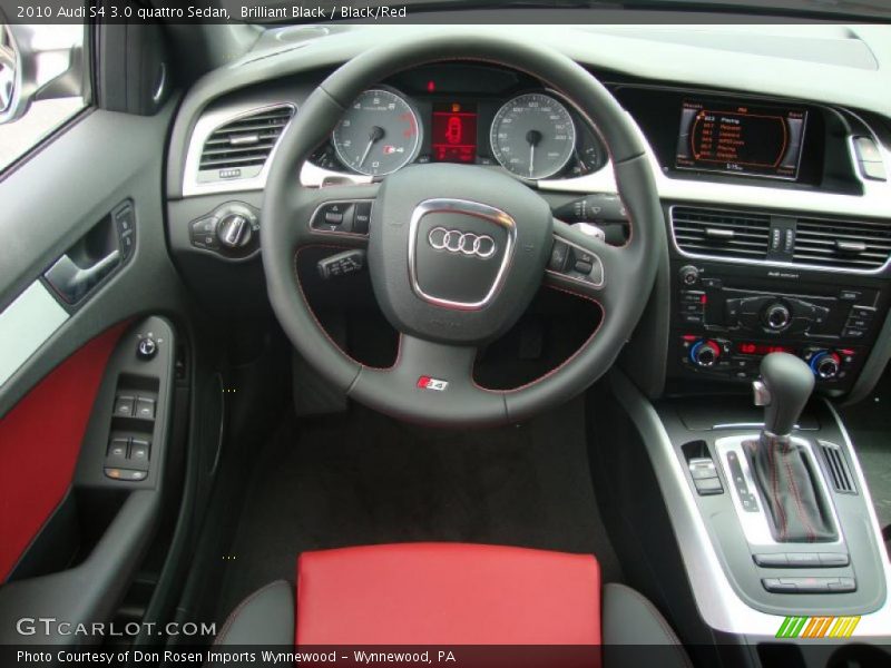 Brilliant Black / Black/Red 2010 Audi S4 3.0 quattro Sedan