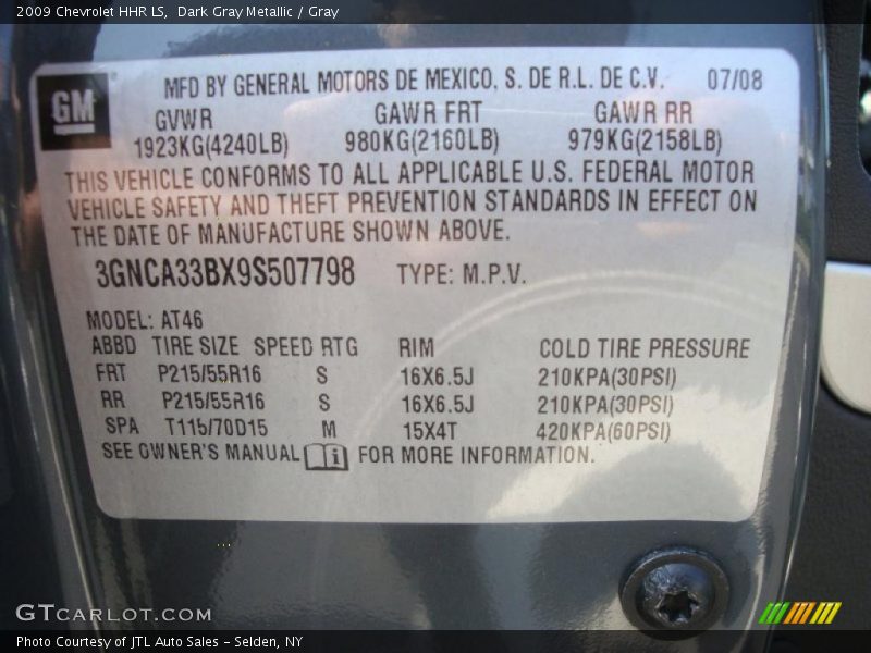 Dark Gray Metallic / Gray 2009 Chevrolet HHR LS