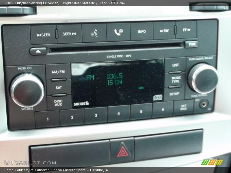 Bright Silver Metallic / Dark Slate Gray 2009 Chrysler Sebring LX Sedan