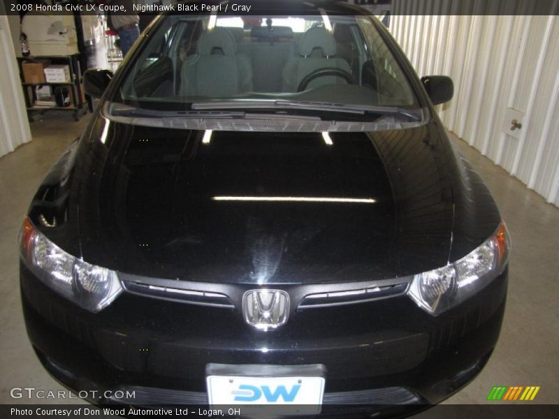 Nighthawk Black Pearl / Gray 2008 Honda Civic LX Coupe