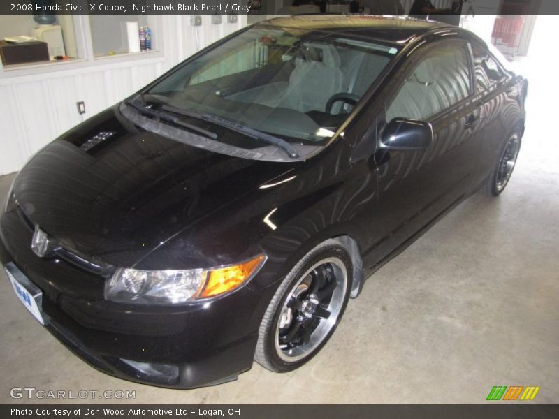 Nighthawk Black Pearl / Gray 2008 Honda Civic LX Coupe
