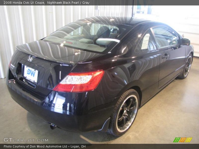 Nighthawk Black Pearl / Gray 2008 Honda Civic LX Coupe