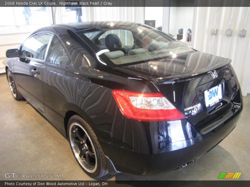 Nighthawk Black Pearl / Gray 2008 Honda Civic LX Coupe