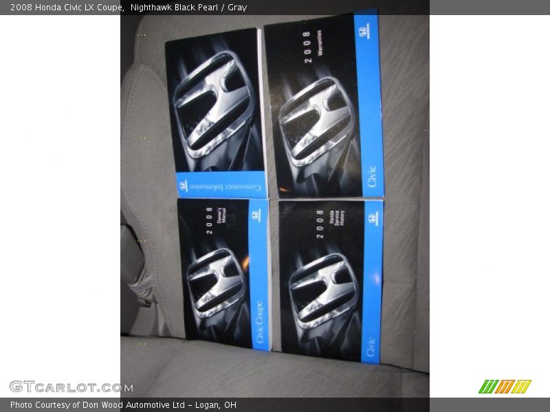 Nighthawk Black Pearl / Gray 2008 Honda Civic LX Coupe