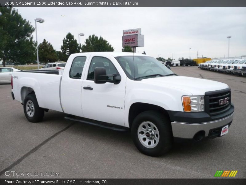 Summit White / Dark Titanium 2008 GMC Sierra 1500 Extended Cab 4x4