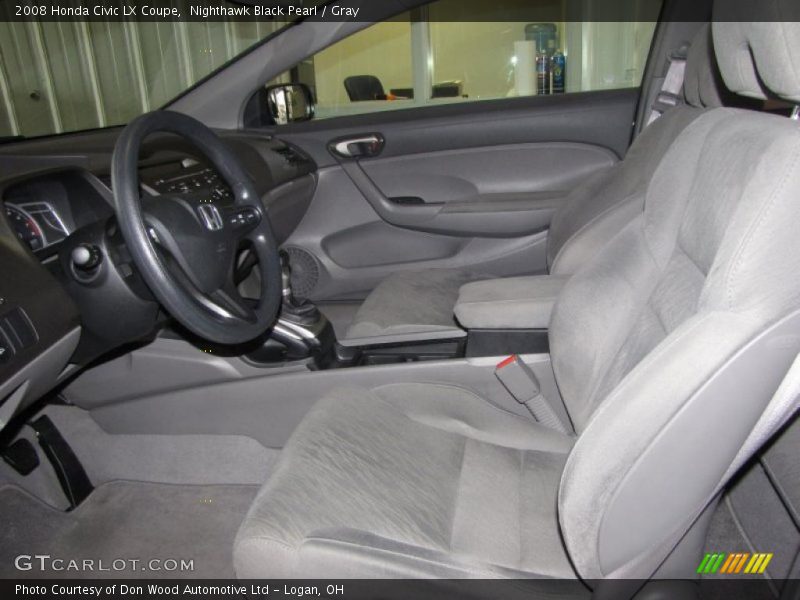 Nighthawk Black Pearl / Gray 2008 Honda Civic LX Coupe