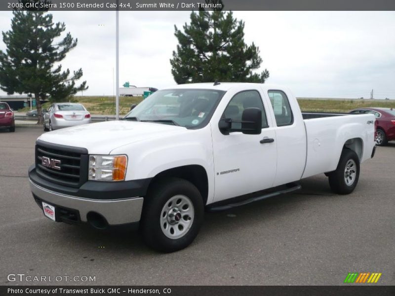 Summit White / Dark Titanium 2008 GMC Sierra 1500 Extended Cab 4x4