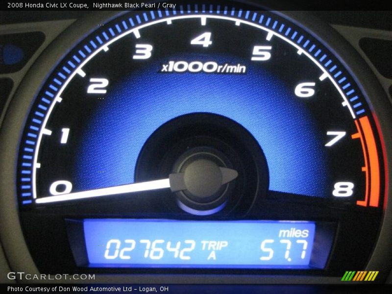 Nighthawk Black Pearl / Gray 2008 Honda Civic LX Coupe