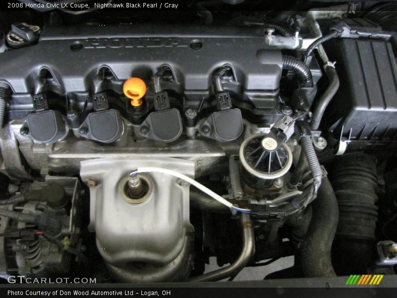 Nighthawk Black Pearl / Gray 2008 Honda Civic LX Coupe