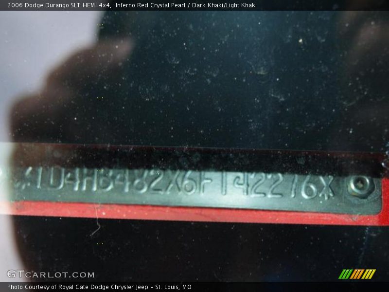 Inferno Red Crystal Pearl / Dark Khaki/Light Khaki 2006 Dodge Durango SLT HEMI 4x4