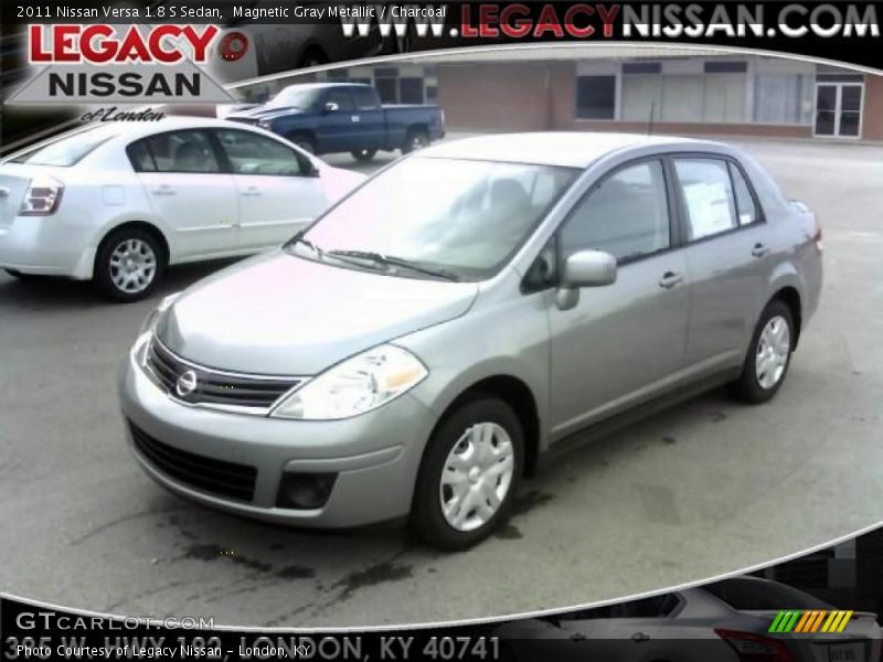 Magnetic Gray Metallic / Charcoal 2011 Nissan Versa 1.8 S Sedan
