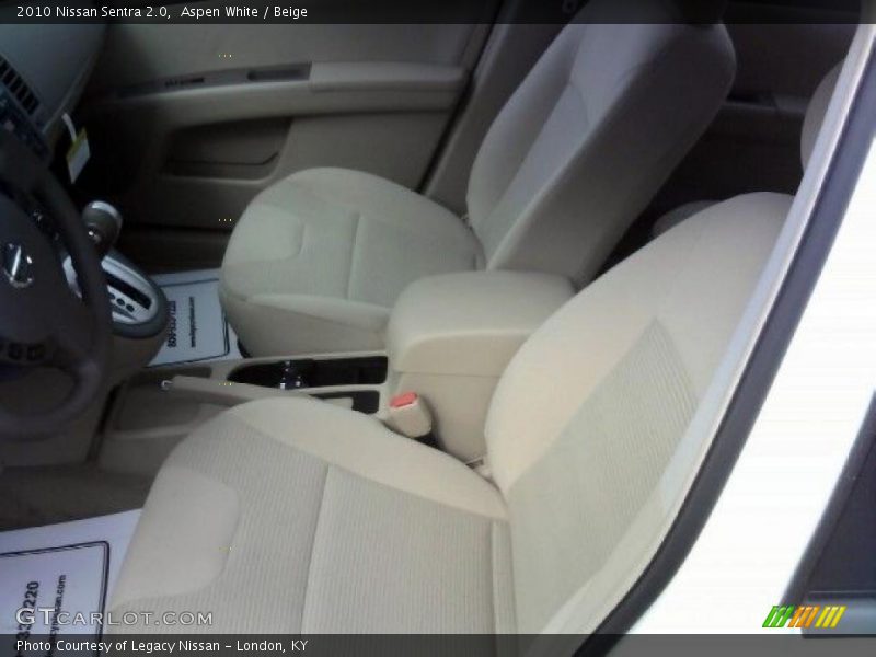 Aspen White / Beige 2010 Nissan Sentra 2.0