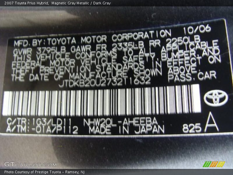 Magnetic Gray Metallic / Dark Gray 2007 Toyota Prius Hybrid