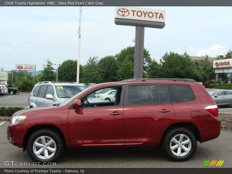 Salsa Red Pearl / Ash Gray 2008 Toyota Highlander 4WD