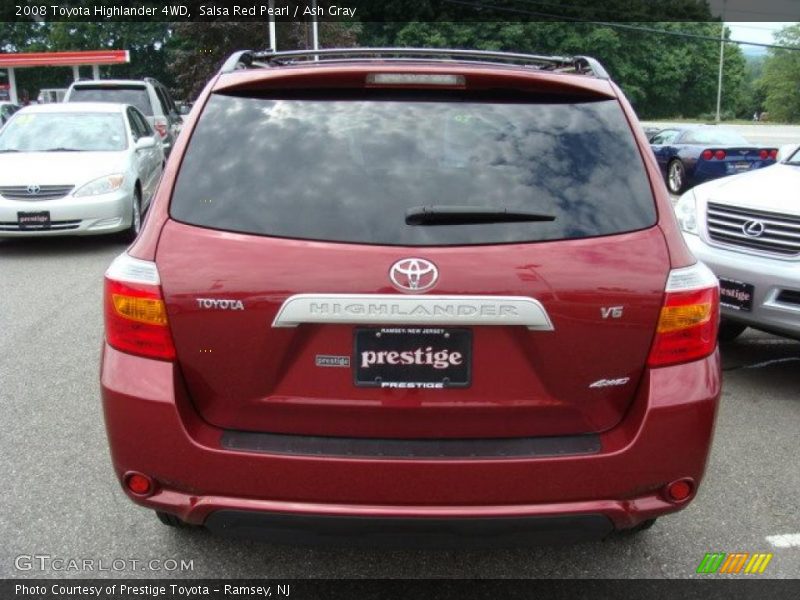 Salsa Red Pearl / Ash Gray 2008 Toyota Highlander 4WD