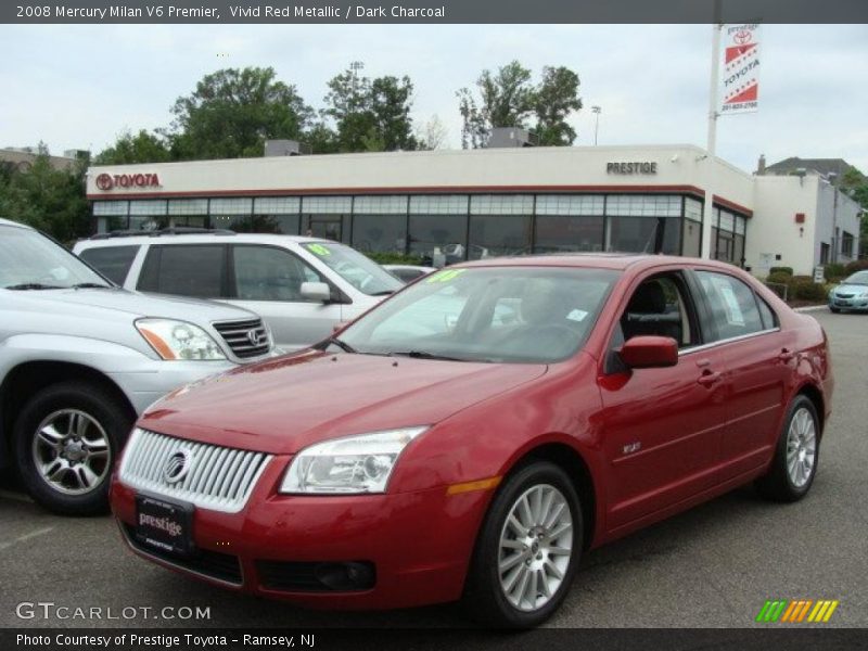 Vivid Red Metallic / Dark Charcoal 2008 Mercury Milan V6 Premier