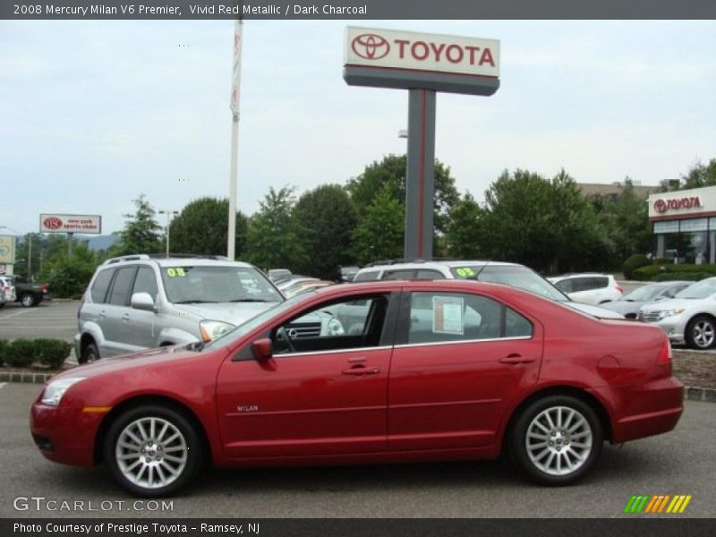 Vivid Red Metallic / Dark Charcoal 2008 Mercury Milan V6 Premier