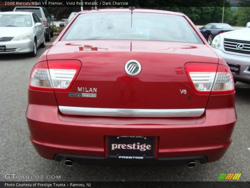 Vivid Red Metallic / Dark Charcoal 2008 Mercury Milan V6 Premier