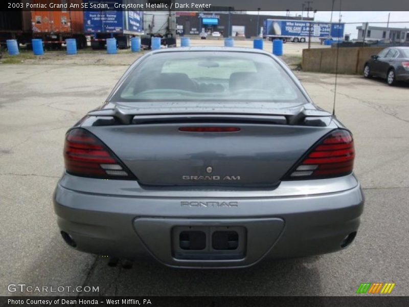 Greystone Metallic / Dark Pewter 2003 Pontiac Grand Am SE Sedan