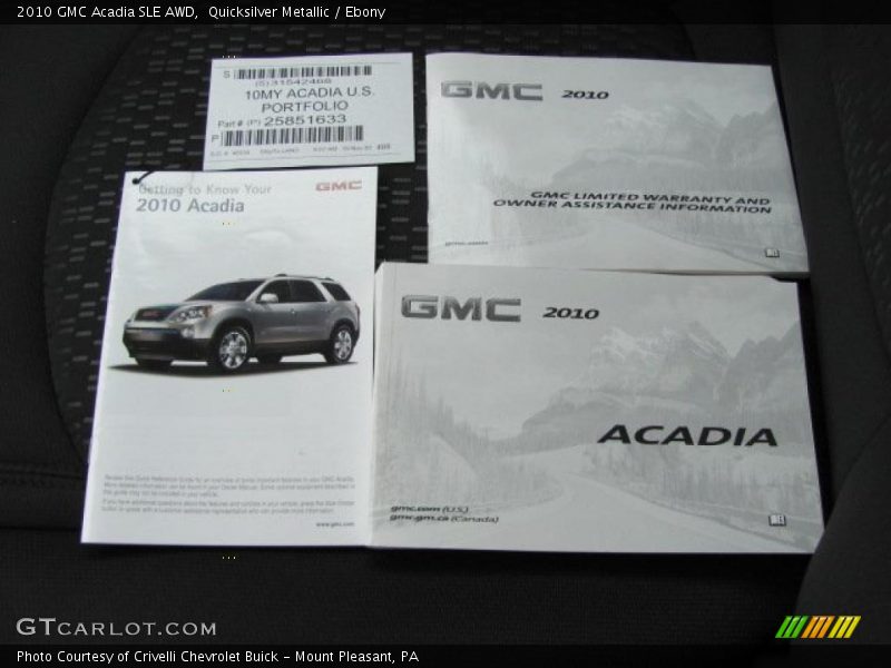Quicksilver Metallic / Ebony 2010 GMC Acadia SLE AWD
