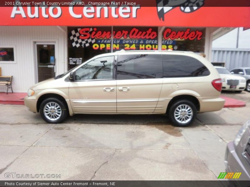 Champagne Pearl / Taupe 2001 Chrysler Town & Country Limited AWD