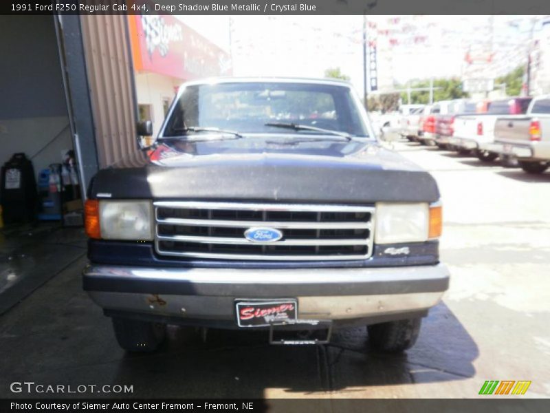 Deep Shadow Blue Metallic / Crystal Blue 1991 Ford F250 Regular Cab 4x4