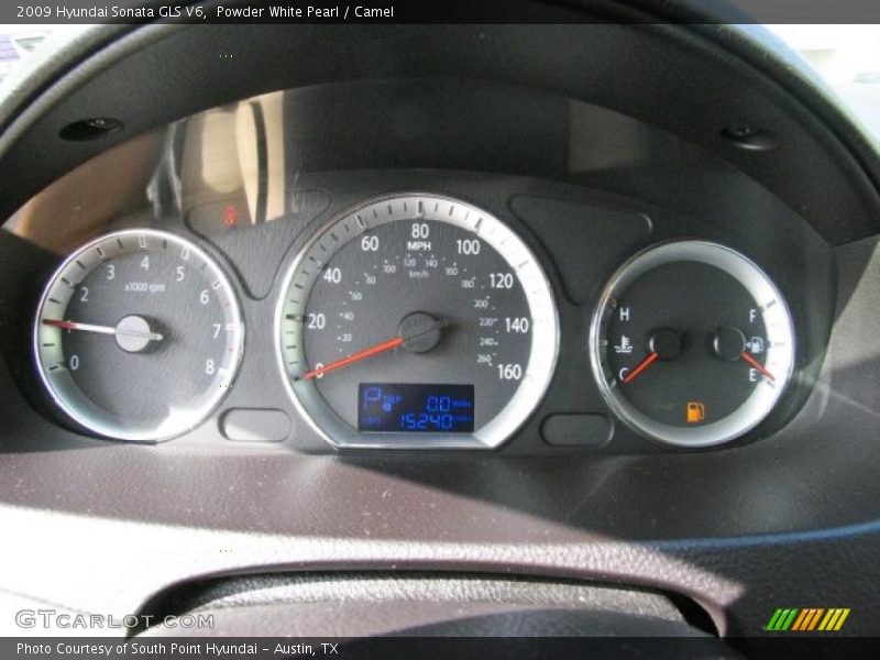Powder White Pearl / Camel 2009 Hyundai Sonata GLS V6