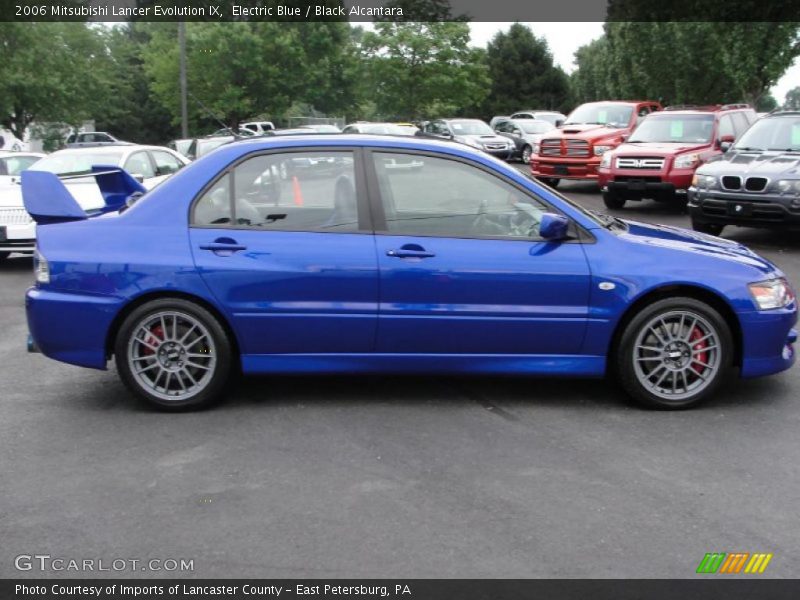 Electric Blue / Black Alcantara 2006 Mitsubishi Lancer Evolution IX