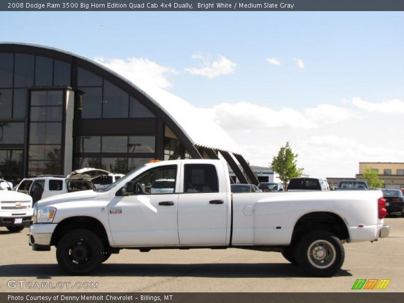 Bright White / Medium Slate Gray 2008 Dodge Ram 3500 Big Horn Edition Quad Cab 4x4 Dually