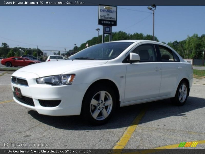 Wicked White Satin / Black 2009 Mitsubishi Lancer ES